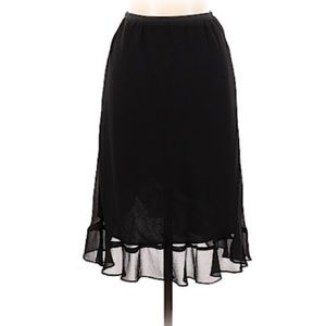 JBS Black Ruffle Fit & Flare Casual Skirt Size 10P Petite
